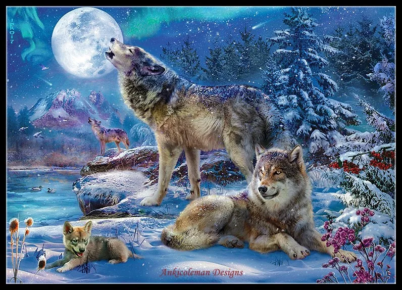 Wolves under the Full Moon - Counted Cross Stitch Kits - DIY Handmade Needlework Embroidery 14 ct Cross Stitch Sets DMC
Wolves under the Full Moon - Counted Cross Stitch Kits - DIY Handmade Needlework Embroidery 14 ct Cross Stitch Sets DMC