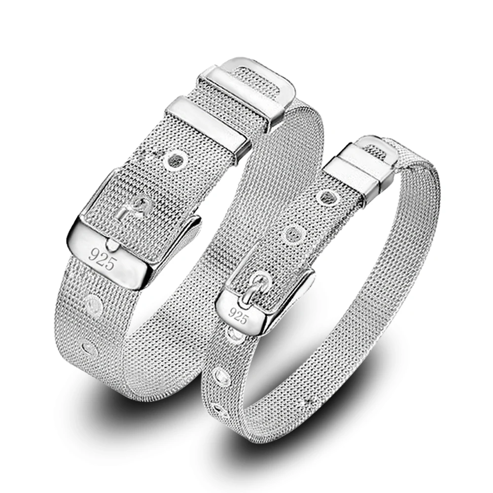 Fashionable Belt Design Pure 925 Stamp Silver Christmas Jewelry Bracelet Bangle Top Quality 2 Size Options For Woman Man S93
Fashionable Belt Design Pure 925 Stamp Silver Christmas Jewelry Bracelet Bangle Top Quality 2 Size Options For Woman Man S93