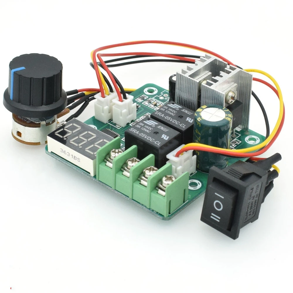 Digital Display 0~100% adjustable Reversible DC 6-55V 10A DC Motor Speed Controller 12V 24V 48V Forward Stop Reversal
Digital Display 0~100% adjustable Reversible DC 6-55V 10A DC Motor Speed Controller 12V 24V 48V Forward Stop Reversal
