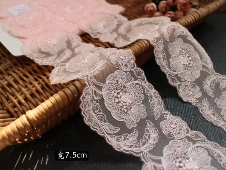 2 Meters High Quality Very Beautiful Shrimp Pink Lace Ribbon Embroidery Lace Trim DIY Embroidered For Sewing Decoration 7.5cm
2 Meters High Quality Very Beautiful Shrimp Pink Lace Ribbon Embroidery Lace Trim DIY Embroidered For Sewing Decoration 7.5cm