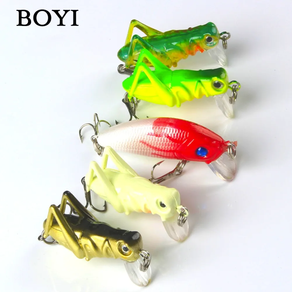 BOYI 5pcs/suit Hard Lure Bait Grasshopper Lures Insect Shape Artificial Bait Suits Fishing Lure Set
BOYI 5pcs/suit Hard Lure Bait Grasshopper Lures Insect Shape Artificial Bait Suits Fishing Lure Set