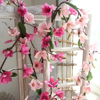 1pc 180cm Artificial mangnol Flower Vine Wedding Decorative Real Touch Silk Flowers With Green Leaves for Home Hanging Garland
1pc 180cm Artificial mangnol Flower Vine Wedding Decorative Real Touch Silk Flowers With Green Leaves for Home Hanging Garland
