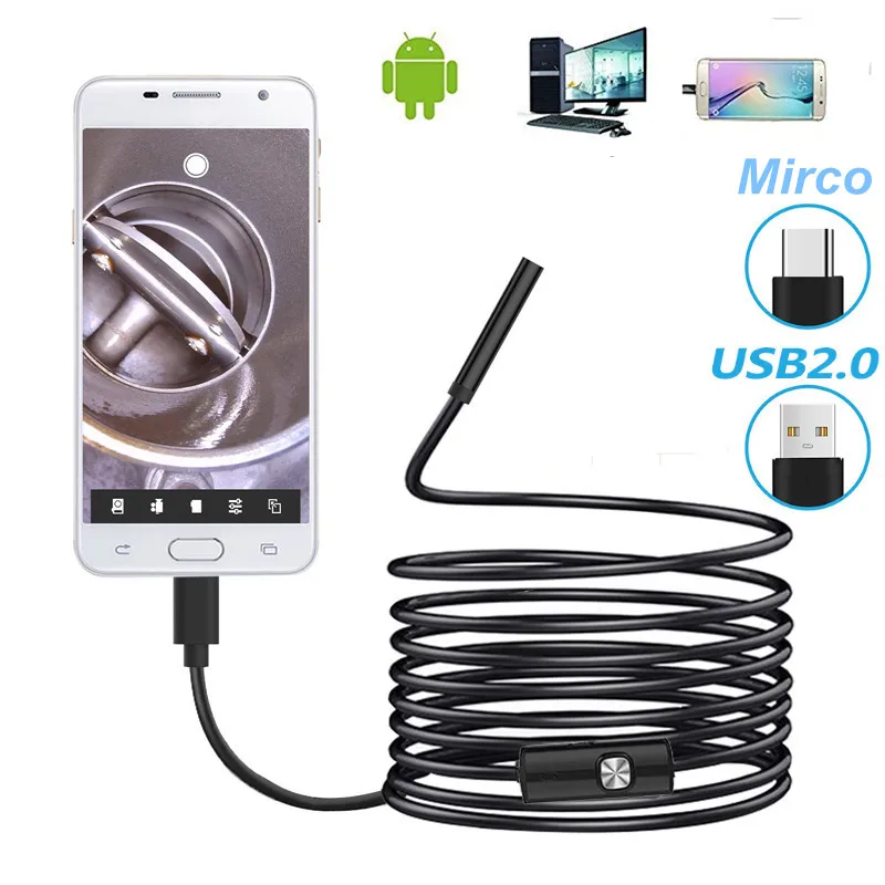 Letike 2-IN-1 USB Endoscope Camera IP68 waterproof Endoscope Inspection Borescope Camera with 6LEDs for Android Smartphone PC
Letike 2-IN-1 USB Endoscope Camera IP68 waterproof Endoscope Inspection Borescope Camera with 6LEDs for Android Smartphone PC