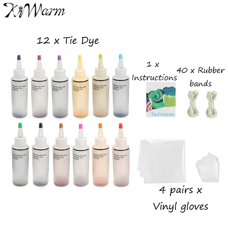 KiWarm 12Pcs Practical One Step Tie Dye Kit Activated Dye +40Pcs Rubber Bands +4 Pairs Gloves for Clothing Painting DIY Craft
KiWarm 12Pcs Practical One Step Tie Dye Kit Activated Dye +40Pcs Rubber Bands +4 Pairs Gloves for Clothing Painting DIY Craft