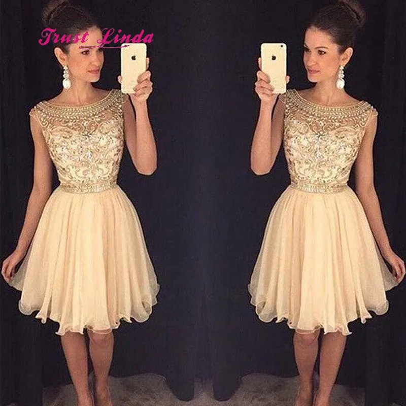 Short Elegant Dress Women For Wedding Party Scoop Neck Crystal Beaded Wedding Dress Party Robes De Bal Mariage
Short Elegant Dress Women For Wedding Party Scoop Neck Crystal Beaded Wedding Dress Party Robes De Bal Mariage