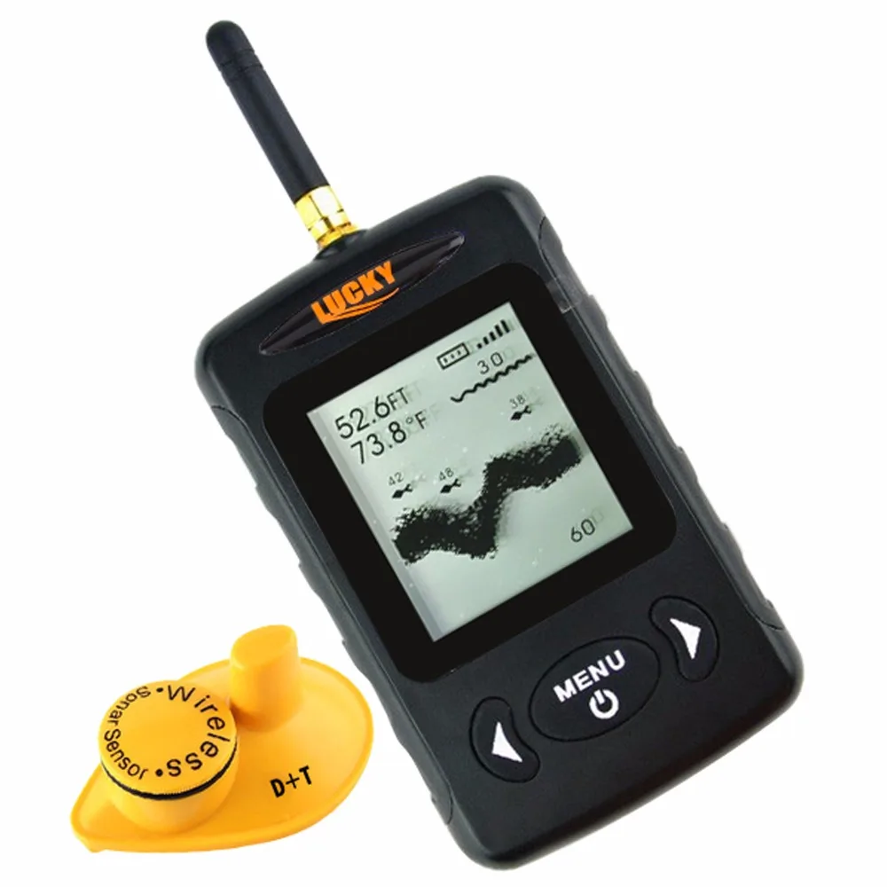 

LUCKY Fish Finder FFW-718 BLACK Digital 120M Wireless Sonar Sensor FSTN LCD Dot Matrix 45M Depth Range Fish Detector Monitor