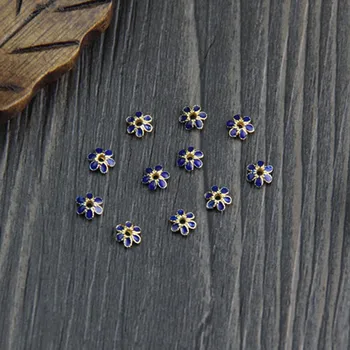 925 silver Cloisonne bluing gold flower beads cap 4.5mm 30pcs DIY Jewelry Accessories IB8358
925 silver Cloisonne bluing gold flower beads cap 4.5mm 30pcs DIY Jewelry Accessories IB8358