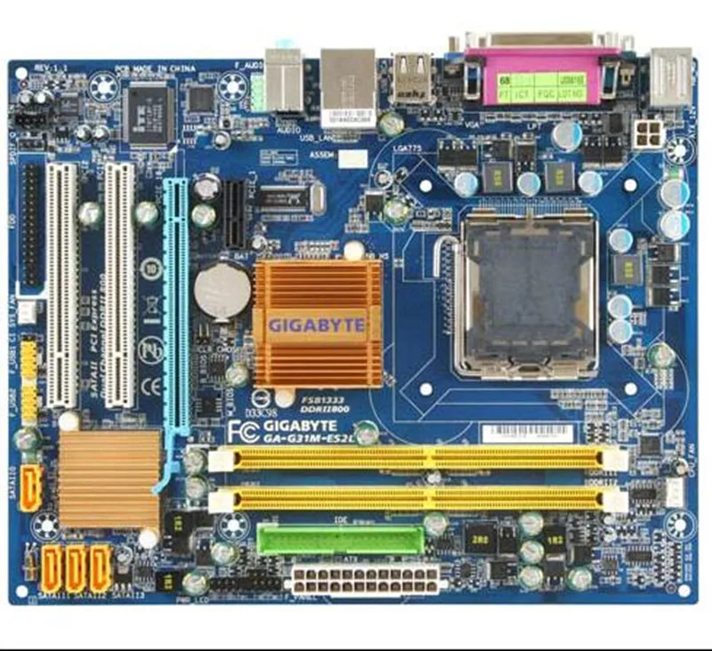 Бесплатная доставка оригинальная материнская плата для Gigabyte GA-G31M-ES2L DDR2 LGA 775 G31M-ES2L