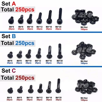 Good use 250pcs M4 Black High Tensile Allen Bolts With Hex Nuts Screw Assortment
Good use 250pcs M4 Black High Tensile Allen Bolts With Hex Nuts Screw Assortment