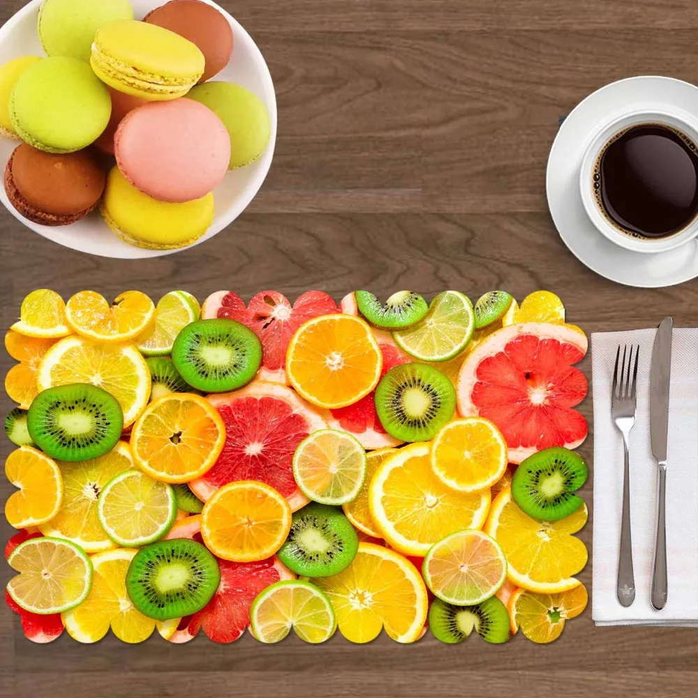 Else Green Yellow Orange Slice Of Fruits Lemons 4 Pcs 3d Print Washable Micro Fabric Table Placemat Pad for Dining Room Kitchen
Else Green Yellow Orange Slice Of Fruits Lemons 4 Pcs 3d Print Washable Micro Fabric Table Placemat Pad for Dining Room Kitchen