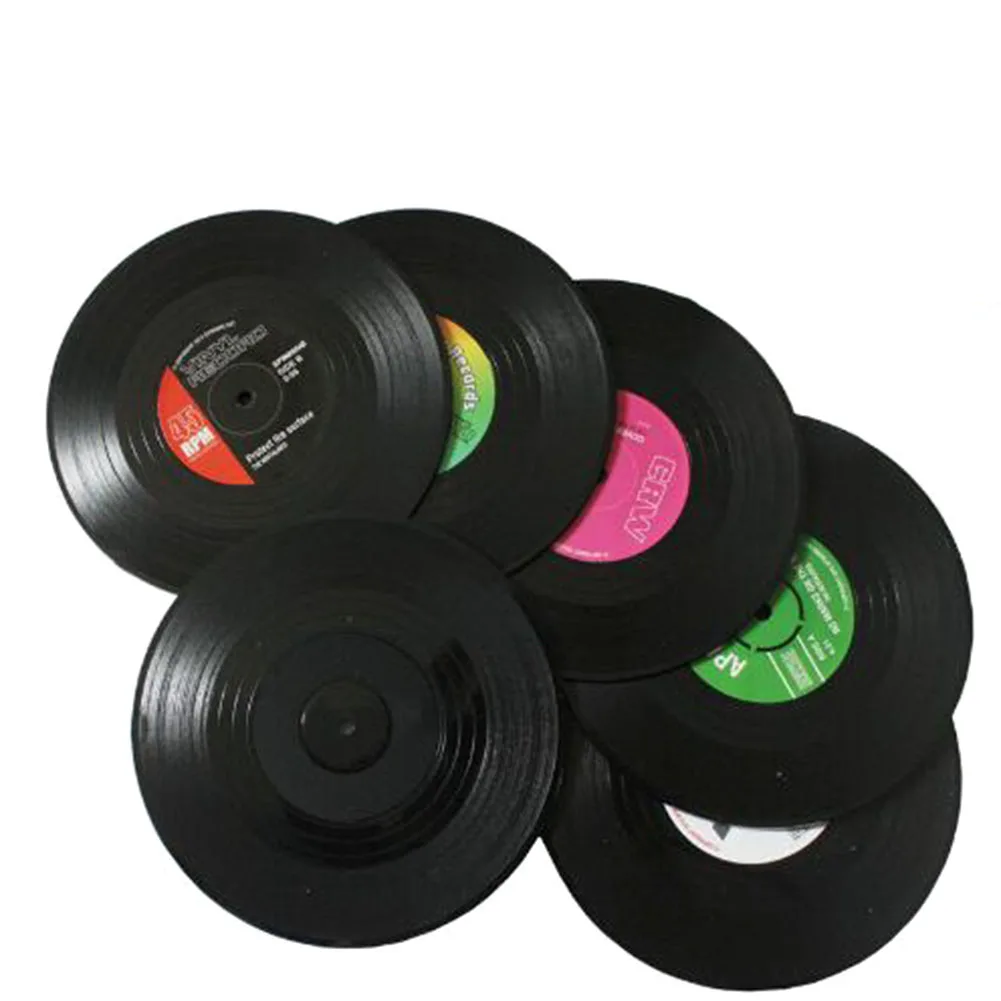 New 6 or 4 pcs/set Creative placemats Record Like Cup Mat Place Mat Table Decoration Vinyl Disc Coasters Placemat Dia 10.5*0.2CM
New 6 or 4 pcs/set Creative placemats Record Like Cup Mat Place Mat Table Decoration Vinyl Disc Coasters Placemat Dia 10.5*0.2CM