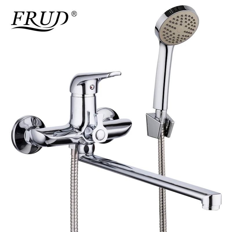 Смеситель для душа FRUD R22102 хромированный кран ванны с выпускной трубой из