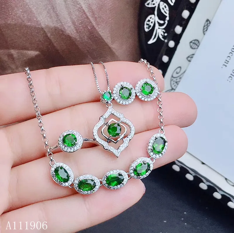 KJJEAXCMY Fine Jewelry 925 sterling silver inlaid natural diopside gemstone female pendant ring necklace earrings bracelet set s
KJJEAXCMY Fine Jewelry 925 sterling silver inlaid natural diopside gemstone female pendant ring necklace earrings bracelet set s