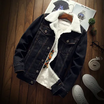 2019 Newly Fashion Winter Jacket Men Black Color Imitation Lamb Wool Vintage Denim Jacket Thick Warm Velvet Bomber Jacket hombre
2019 Newly Fashion Winter Jacket Men Black Color Imitation Lamb Wool Vintage Denim Jacket Thick Warm Velvet Bomber Jacket hombre