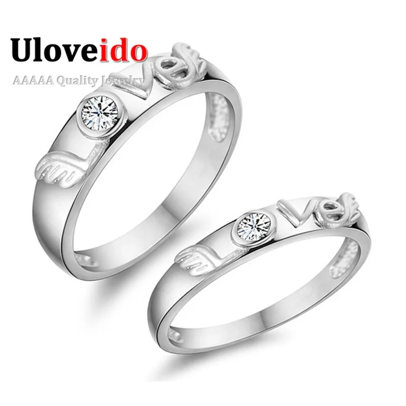 Unique Women Silver Color Couple Rings Set Love Letters Flying Angel Wings Cubic Zirconia Ring Stone Bridal Accessories J258
Unique Women Silver Color Couple Rings Set Love Letters Flying Angel Wings Cubic Zirconia Ring Stone Bridal Accessories J258