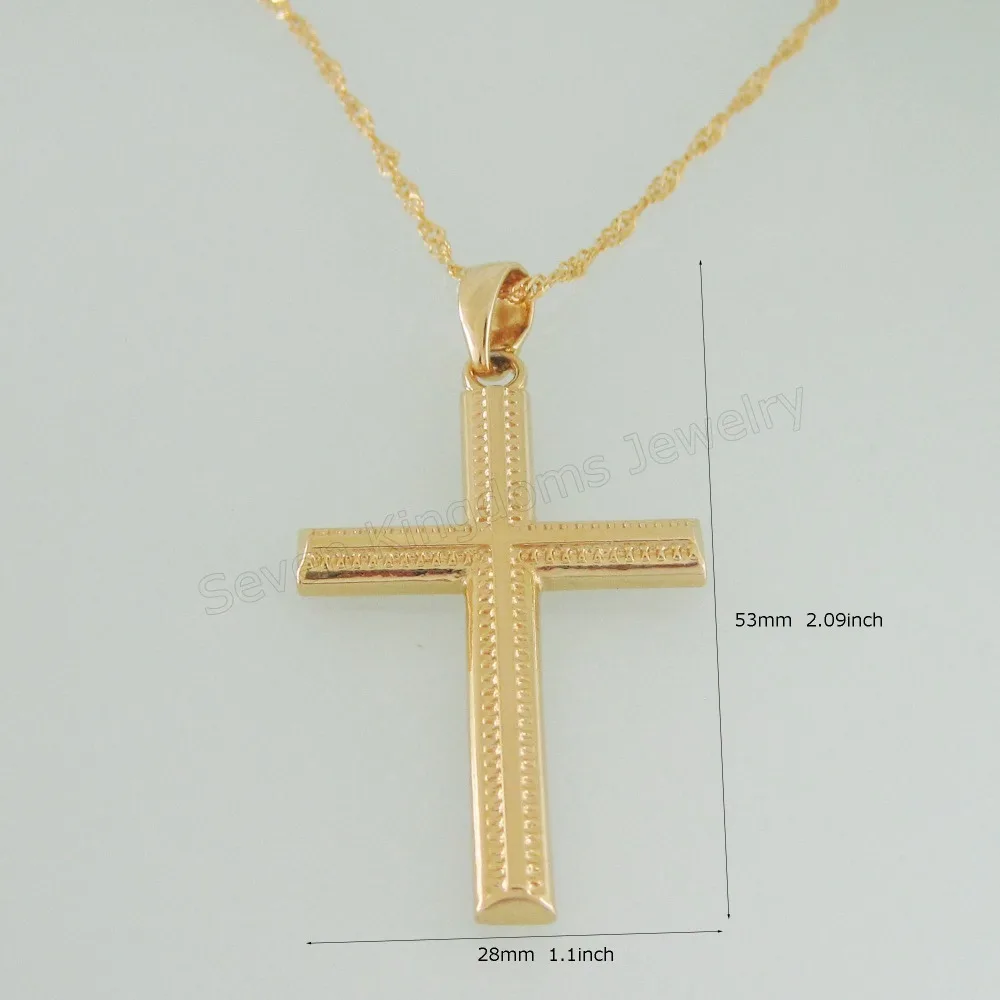Foromance - YELLOW GOLD OVERLAY 18" or 24" NECKLACE&JESUS CROSS GOD WITH CARVED PATTERN PENDANT/
Foromance - YELLOW GOLD OVERLAY 18" or 24" NECKLACE&JESUS CROSS GOD WITH CARVED PATTERN PENDANT/