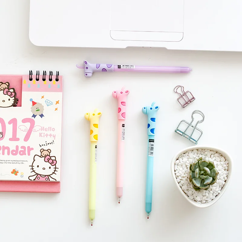 48 pcs Gel Pens Cartoon giraffe clicks black colored kawaii gift gel-ink pens for writing Cute stationery office school supplies
48 pcs Gel Pens Cartoon giraffe clicks black colored kawaii gift gel-ink pens for writing Cute stationery office school supplies