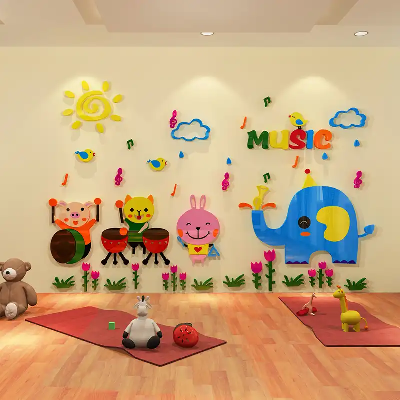 3d Stereo Wall Stickers Children S Room Decoration Music