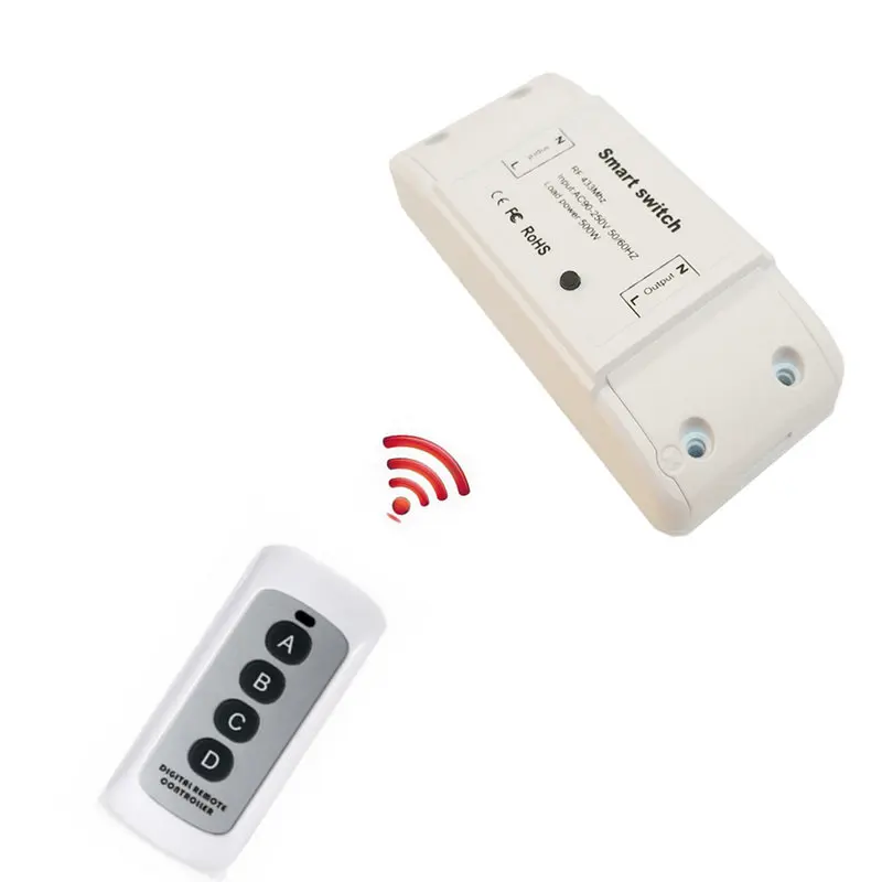 Smart Switch 433MHz RF Receiver and Transmitter Wireless Remote Controller DIY Module Switch
Smart Switch 433MHz RF Receiver and Transmitter Wireless Remote Controller DIY Module Switch
