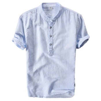 PADEGAO Summer Linen t shirt men with short sleeve solid Button Decor Tees Chinese Style T shirt men's Retrol Stand Collar Tees
PADEGAO Summer Linen t shirt men with short sleeve solid Button Decor Tees Chinese Style T shirt men's Retrol Stand Collar Tees