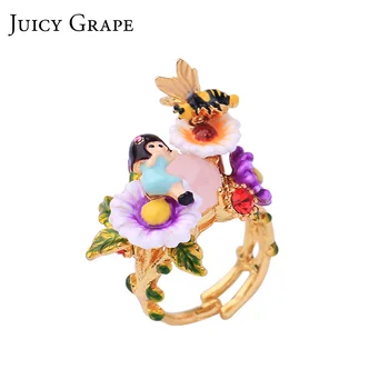 Juicy Grape Enamel Glaze Hand Painted Cooper Daisy little Girl Open Adjustable Ring for Women gift
Juicy Grape Enamel Glaze Hand Painted Cooper Daisy little Girl Open Adjustable Ring for Women gift