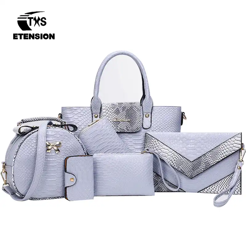 ets 2018 fashion luxury pu leather 6pcs/set alligator panelled