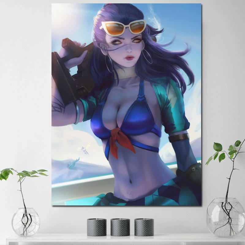 Overwatches Black Tattoo Neck Widowmaker Canvas Painting Print Living Room Home Decor Modern Wall Art Painting Posters Pictures
Overwatches Black Tattoo Neck Widowmaker Canvas Painting Print Living Room Home Decor Modern Wall Art Painting Posters Pictures