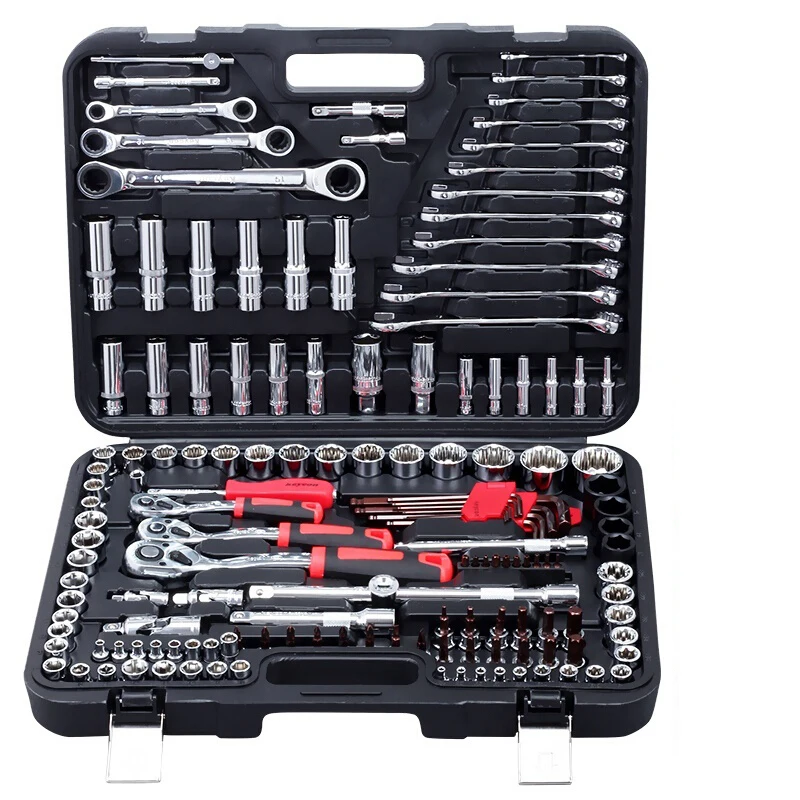 150pcs Drive Socket Set CR-V Steel Ratchet Socket Wrench Multi-function Ratchet Drill Adapter Car Repair Hand Tool Kit
150pcs Drive Socket Set CR-V Steel Ratchet Socket Wrench Multi-function Ratchet Drill Adapter Car Repair Hand Tool Kit