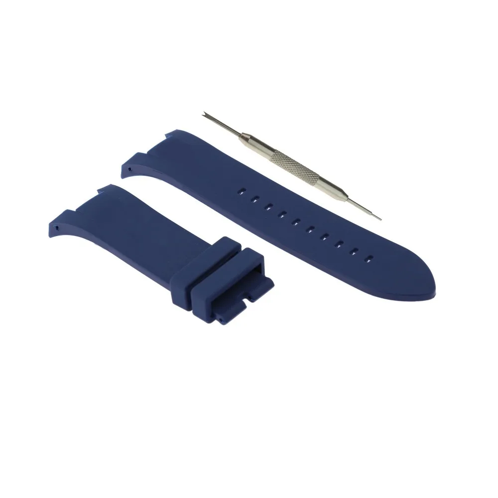 

31mm Blue Rubber Watch Strap Fits For Armani Exchange AX1041 AX1084 AX1108 + Tool