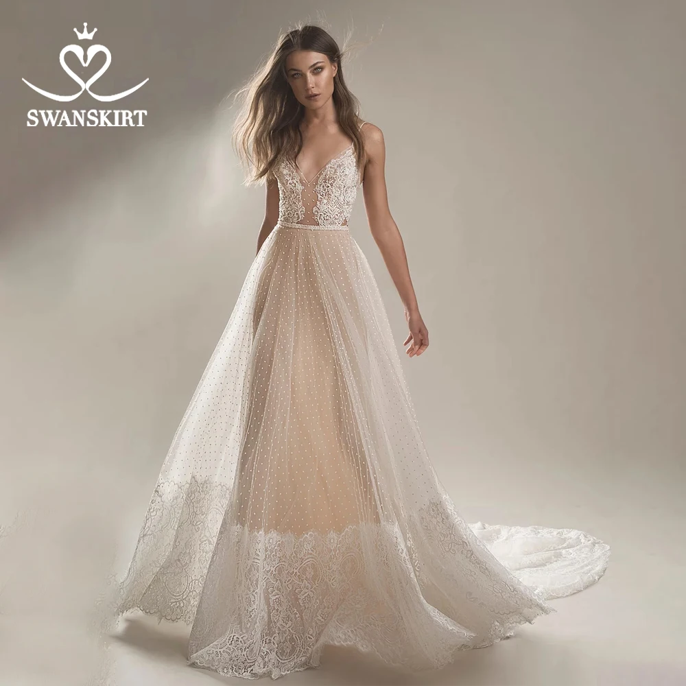 Swanskirt Wedding Dress boho vestido de noiva Fairy skirt vintage Dream princess In turkey Bohemia new customized plus Size T102
Swanskirt Wedding Dress boho vestido de noiva Fairy skirt vintage Dream princess In turkey Bohemia new customized plus Size T102