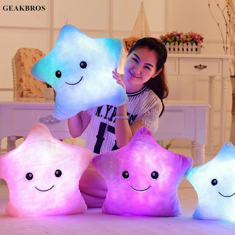 35CM Creative Toy Luminous Pillow Soft Stuffed Plush Glowing Colorful Stars Cushion Led Light Toys Kids Children Christmas Gift
35CM Creative Toy Luminous Pillow Soft Stuffed Plush Glowing Colorful Stars Cushion Led Light Toys Kids Children Christmas Gift