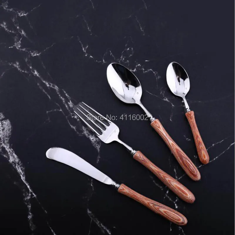 10 Sets Stainless Steel Cutlery with Wooden Handle Wood Dinner Fork Knife Tablespoon Dinnerware Tableware Sets
10 Sets Stainless Steel Cutlery with Wooden Handle Wood Dinner Fork Knife Tablespoon Dinnerware Tableware Sets