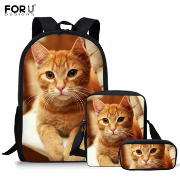 FORUDESIGNS 3Pcs/Set School Backpack Women Cats Ginger Printing for Teenager Girls Student Orthopedics Rucksack Bookbag Mochilas
FORUDESIGNS 3Pcs/Set School Backpack Women Cats Ginger Printing for Teenager Girls Student Orthopedics Rucksack Bookbag Mochilas