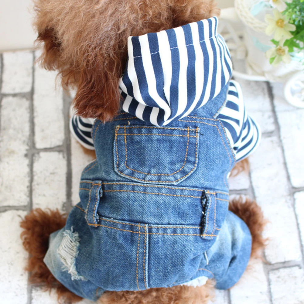 TINGHAO Fashion Stripe Pattern Pet Dog Puppy Denim Jacket Hoodied Clothes Jumpsuit
TINGHAO Fashion Stripe Pattern Pet Dog Puppy Denim Jacket Hoodied Clothes Jumpsuit