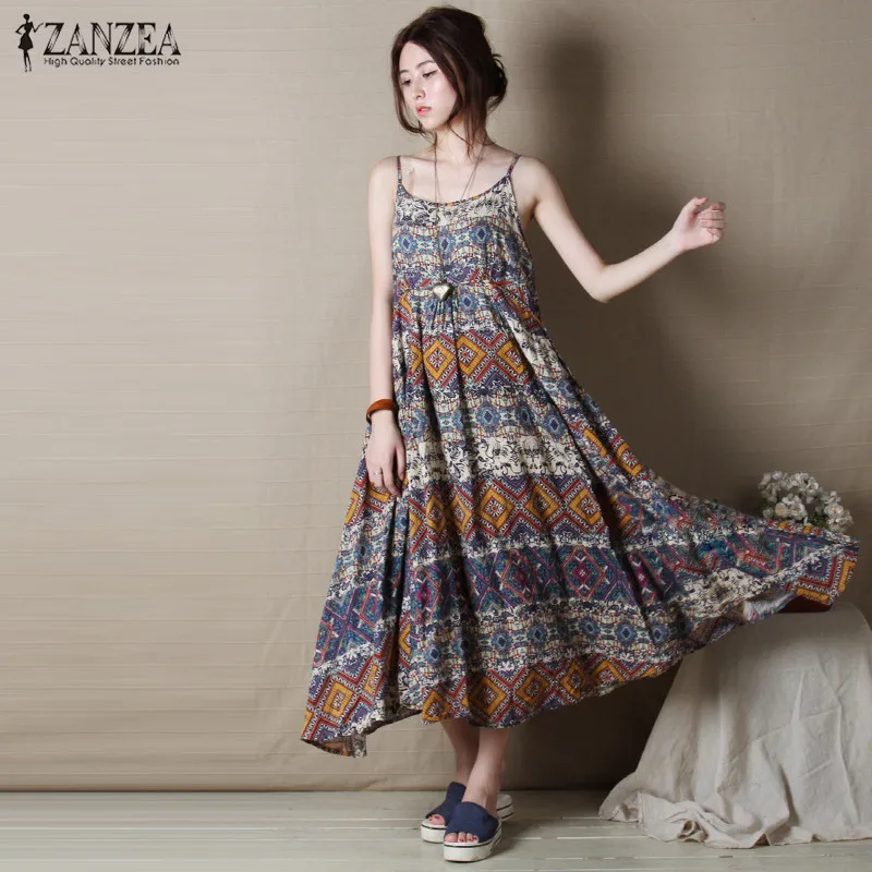 ZANZEA 2019 Maxi Long Dress Bohemian Summer Beach Vintage Print Casual Sleeveless Loose Dresses Plus Size Vestido De Festa
ZANZEA 2019 Maxi Long Dress Bohemian Summer Beach Vintage Print Casual Sleeveless Loose Dresses Plus Size Vestido De Festa