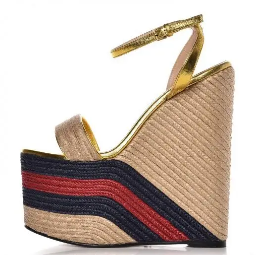 Moraima Snc Metallic Leather Rope Braided Platform Wedge Sandal for Woman Sexy Open Toe Super High Summer Pumps
Moraima Snc Metallic Leather Rope Braided Platform Wedge Sandal for Woman Sexy Open Toe Super High Summer Pumps
