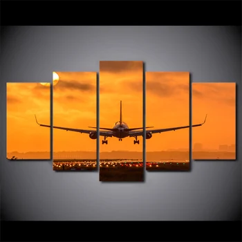 5 Pcs/Set Sunset Airplane Take Off Landscape Canvas Wall Art Home Decor For Living Room Poster HD Printed Picture Painting
5 Pcs/Set Sunset Airplane Take Off Landscape Canvas Wall Art Home Decor For Living Room Poster HD Printed Picture Painting