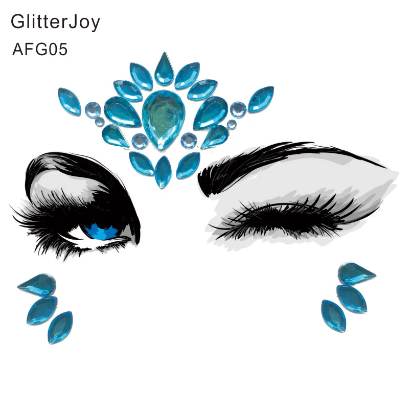 

AFG05 1Pc Forehead Bindi Acrylic Face Gem Tattoo Sticker ideal for Festival and Party Makeup Decor to Sparkle