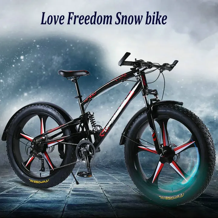Love Freedom 7/21/24/27 Speed Mountain Bike 26 * 4.0 Fat Tire Bikes Shock Absorbers Bicycle Free Delivery Snow Bike Love Freedom 7/21/24/27 Speed Mountain Bike 26 * 4.0 Fat Tire Bikes Shock Absorbers Bicycle Free Delivery Snow Bike