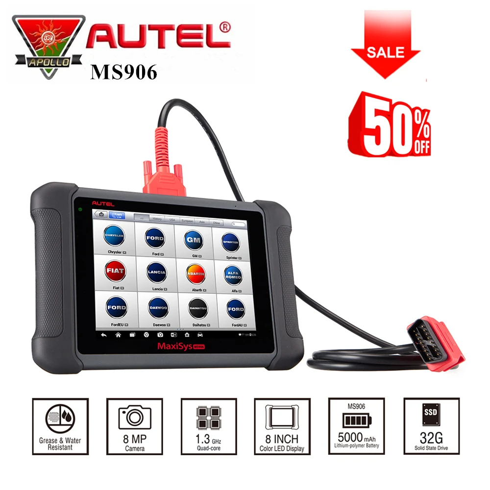 AUTEL MaxiSYS MS906 Android 4.0 WIFI Auto Diagnostic Scanner Powerful Than DS708 MaxiTPMS TS401 TPMS diagnostic &service tool
AUTEL MaxiSYS MS906 Android 4.0 WIFI Auto Diagnostic Scanner Powerful Than DS708 MaxiTPMS TS401 TPMS diagnostic &service tool