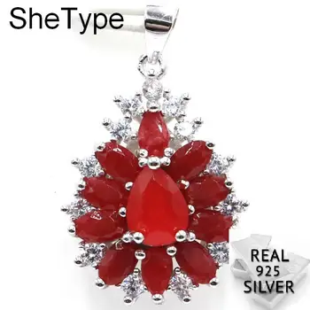4.3g Deluxe Pearl Shape Real Red Ruby Natural Cubic Zirconia Ladies 925 Solid Sterling Silver Pendant 30x19mm
4.3g Deluxe Pearl Shape Real Red Ruby Natural Cubic Zirconia Ladies 925 Solid Sterling Silver Pendant 30x19mm