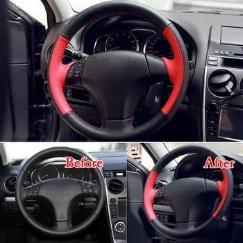DIY Red&Black Leather Auto Car Steering Wheel Cover Trim Hand Sewing Fit For Mazda 6
DIY Red&Black Leather Auto Car Steering Wheel Cover Trim Hand Sewing Fit For Mazda 6
