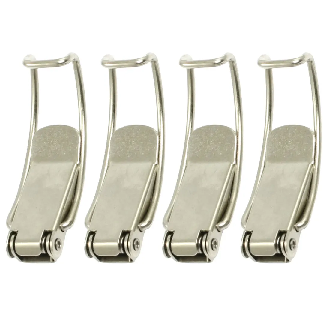 

UXCELL Hot Sale 4 Pcs/lot 4mm Hole Dia Box Chest Case Spring Loaded Draw Toggle Latch 8.5 x 2.3 x 1.5cm Silver Tone