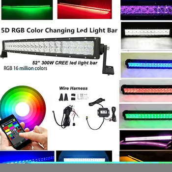 Car 52" 300W LED Light Bar RGB Off Road Driving Lights Bluetooth App 5D with Wiring Harness For Jeep Vehicle ATV UTV
Car 52" 300W LED Light Bar RGB Off Road Driving Lights Bluetooth App 5D with Wiring Harness For Jeep Vehicle ATV UTV