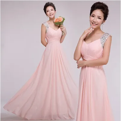 

2018 robe princesse women long formal fashion light pink nude Bridesmaid Dresses soiree floor length gown dresses for wedding