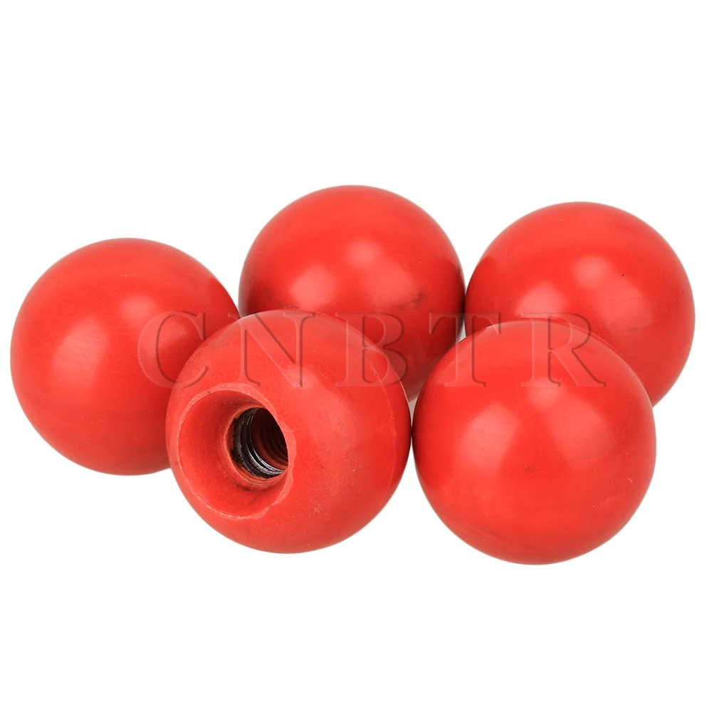 CNBTR Red 39mm Diameter Ball Shape Machine Control Operation Handle M12 Threaded Plastic Knobs Pack of 5 | Инструменты