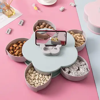 Plastic Food Candy Holder Flower-shaped Storage Box Organizer Compartment Rotatable Snack Case Food Container
Plastic Food Candy Holder Flower-shaped Storage Box Organizer Compartment Rotatable Snack Case Food Container