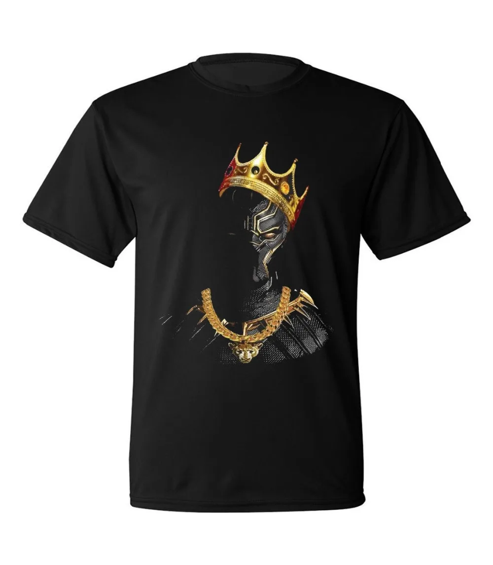 Awesome T Shirts Men's Black Panther Notorious Big King Mashup Oldskool Art Quality Shirt (S 3XL) Short Printing O-Neck | Мужская