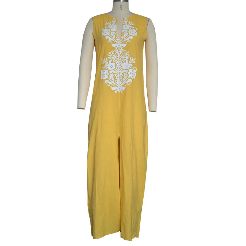 hirigin Women Summer New Brand Sleeveless V-neck Print Robe Solid Long Dress Csual Vacation Loose Dress
hirigin Women Summer New Brand Sleeveless V-neck Print Robe Solid Long Dress Csual Vacation Loose Dress