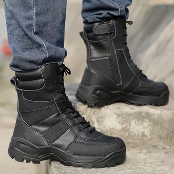 Men Tactical Military Boots Mens Work Shoes Black SWAT Army Boot Militares Tacticos Zapatos Ankle Combat Motorcycle Boots
Men Tactical Military Boots Mens Work Shoes Black SWAT Army Boot Militares Tacticos Zapatos Ankle Combat Motorcycle Boots